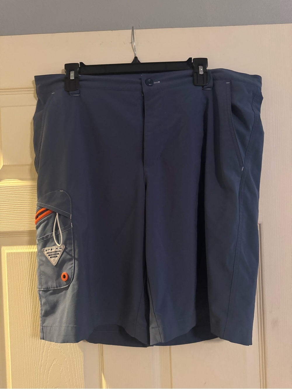 Columbia Navy PFG Outdoor Performance Shorts with Contrast Stitching
